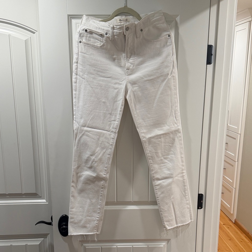 Madewell Women's Cream Straight Leg Jeans